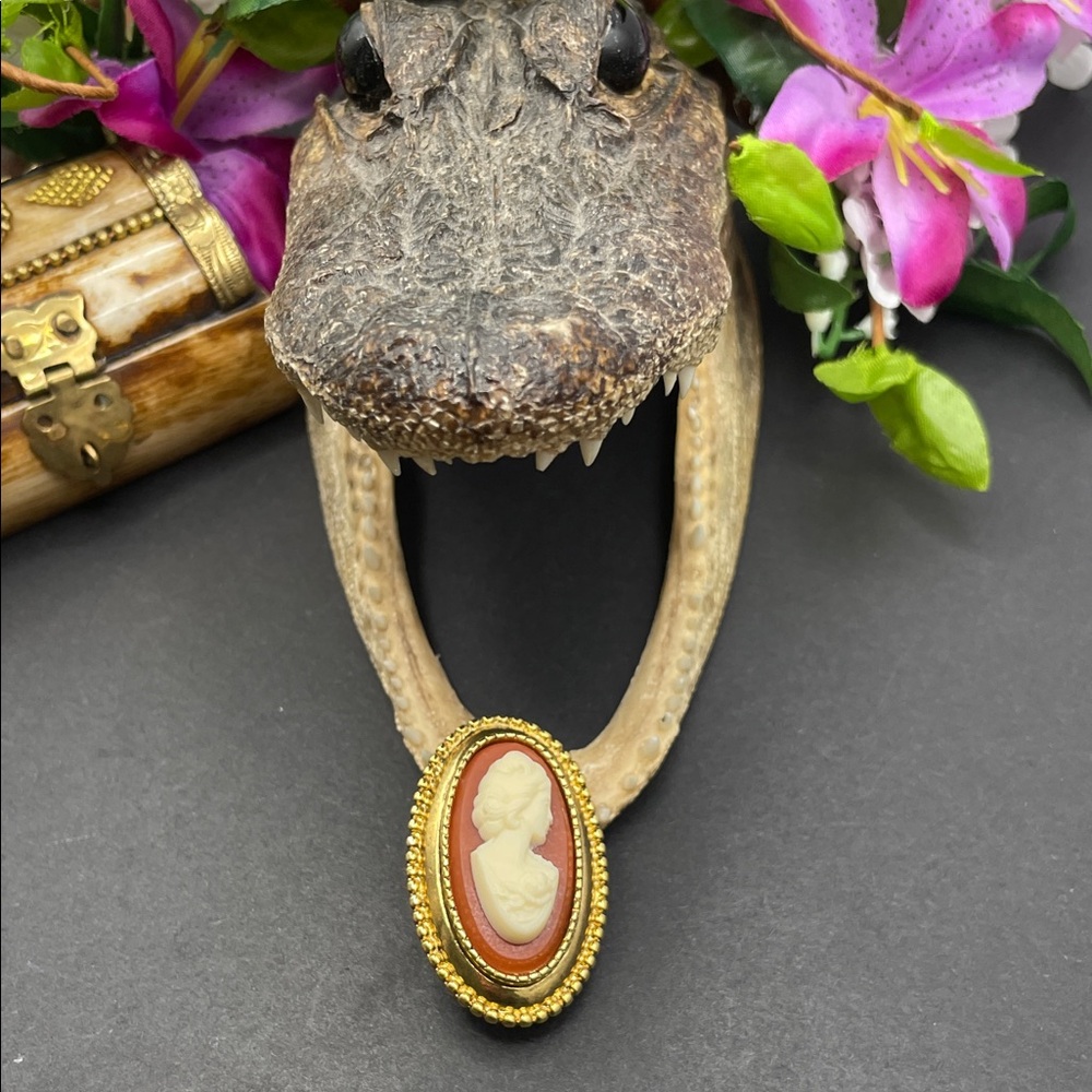 1928 brand cameo brooch vintage